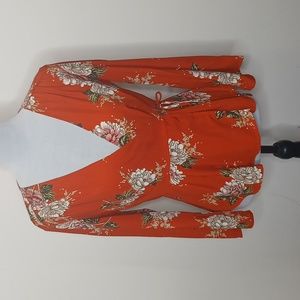 ASTR the label floral wrap long sleeve size small